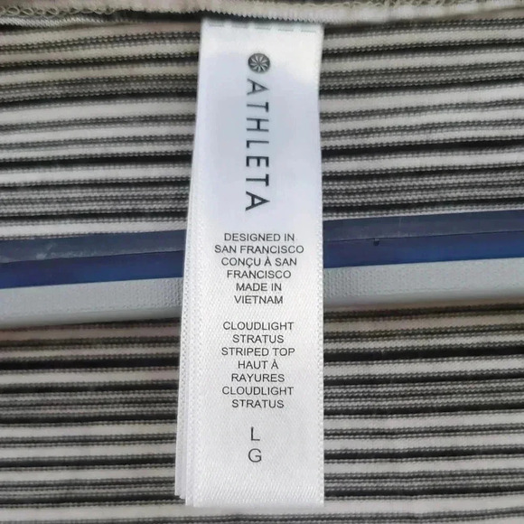 Athleta Cloudlight Stratus Stripped Top Size L - Picture 4 of 5